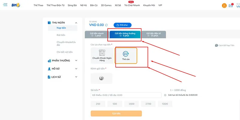 Chỉ dẫn cách nạp tiền BK8 nhanh và dễ dàng qua thẻ cào